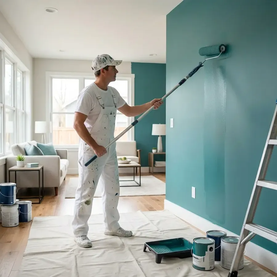 Exterior wall preparation and weather-resistant painting in Chennai